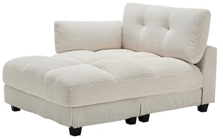 UATARU Fabric Single Sofa Bed, Small Sleeping Chair with Side Pocket, Space-Saving Guest Bed for Living Room Bedroom (Beige)
