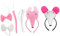 CHICAMPERA 6pcs Mouse Costume Accessory Ears Headband Tail Nose Bow Tie for Boy Girl Birthday Parties Halloween Celebrations and Dress-up Events