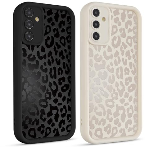 Kueqeay 2 Stück Hülle für Samsung Galaxy A54 5G 6,4, Handyhülle mit Aesthetic Muster Design Matte Schutzhülle,Ultra Weich Silikon Dünn TPU Case Stoßfest Kratzfest Bumper Cover, Leopard 2