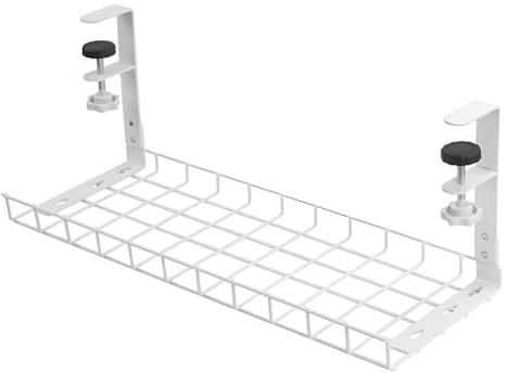 ZSUIQIN 1Pcs Under Desk Drawer, Hidden Organizer Box, Under Desks Storage Shelf, Clamp On Under Desk Drawers, for Kitchen, Office, Pantry, Bathroom, Cabinet