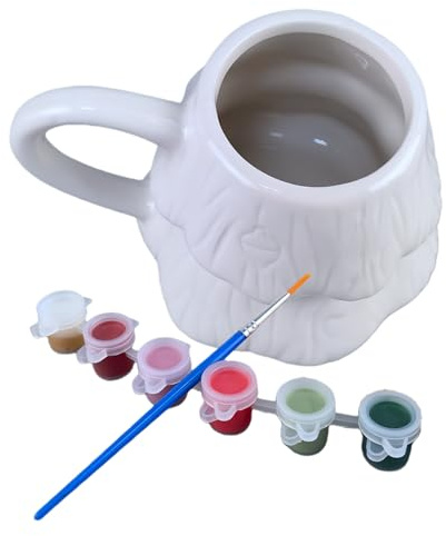 Craft Mugs To Decorate For Christmas Tree Cup Painting Kit DIY Coloring DIY Ceramic Coffee Cup Art Set, Fun Festive Holiday Activity