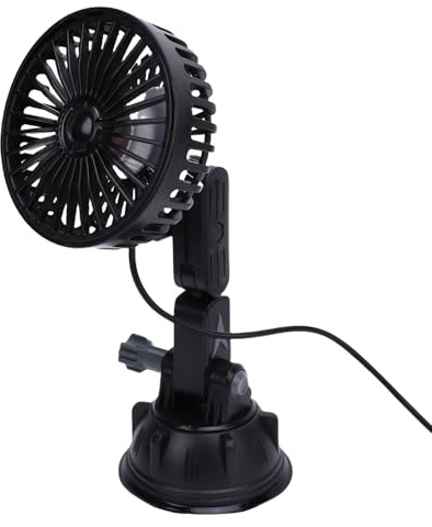 aqxreight USB-Saugnapf-Ventilator, Leise, 3 Geschwindigkeiten, 360°-Kühlventilator für Auto, LKW, Van, SUV, Wohnmobil, Boot, Längere Nutzung. Bequemer USB-Saugnapf-Ventilator, Elektrischer