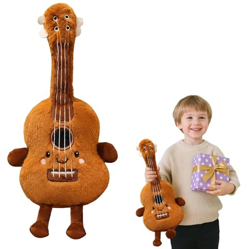 Hojalis Juguete De Peluche con Forma De Guitarra, Lindo Instrumento Musical Relleno De Peluche, Peluche De Instrumento Musical,Juguete De Peluche De Guitarra Para Niños Decoración Del Hogar Decoración