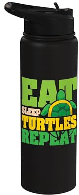 Eat Sleep Turtles Repeat Stainless Steel Insulated Water Bottle
