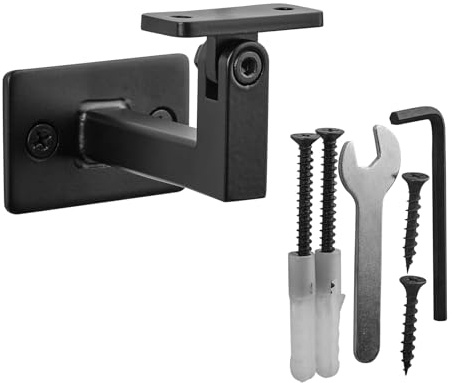 SOTECH Handlaufhalter NEXUS 90° 58 x 71 x 58 mm verstellbar | schwarz pulverbeschichtet für eckige Handläufe für eine exakte Anpassung an Treppensteigungen und Montagesituationen