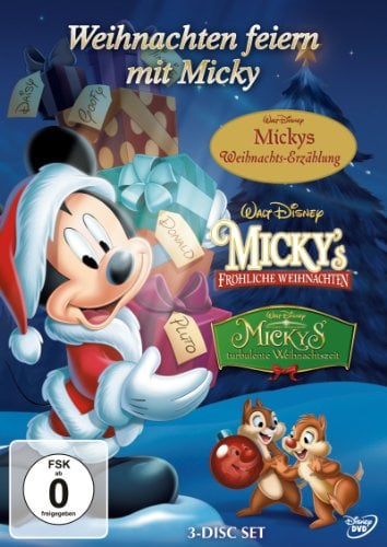 Weihnachten feiern mit Micky,3 DVDs: Mickys fröhliche Weihnachten; Mickys turbulente Weihnachtszeit; Disney Animation Collection - Vol.7: Mickys Weihnachts-Erzählung. Für Hörgeschädigte geeignet