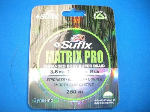 Sufix Matrix Pro 0,10mm 3,60Kg - 250m schwarz Geflochtene Schnur