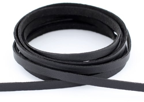 AURORIS - weiches flaches Band aus Lederimitat Farbe/Breite/Länge wählbar - Variante: schwarz/Breite 5mm / Länge 5m
