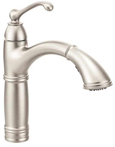 Moen 7295SRS Brantford One-Handle Pullout Kitchen Faucet Featuring Power Clean and Reflex, Spot Resist Stainless