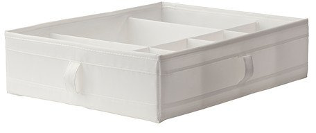 SKUBB white Box with compartments, Size 44x34x11 cm, Helps you organise socks, belts and jewellery in your wardrobe or chest of drawers.