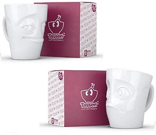 FIFTYEIGHT PRODUCTS Henkelbecher 2er Set + Servietten, 350 ml, VERSCHMITZT+VERDUTZT