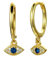 14 Karat Gold Huggie Creolen vergoldet Sterling Silber kleine blaue CZ Evil Eye Ohrringe für Frauen Mädchen (Gold)