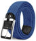 LAKIDAY Flechtgürtel aus Stoff, Elastischer Stretchgürtel für Damen und Herren Blau-2 90 cm Hochwertig & Bequem Breite 3.5 cm