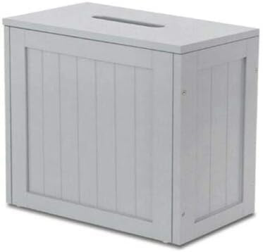 HOMION Slimline Wooden Bathroom Storage Unit, Toilet Roll Paper Cabinet, Compact Wooden Shaker Bathroom Box, Multi-Purpose Cleaning Tidy Box (Grey, 49.5H x 40W x 16D cm)