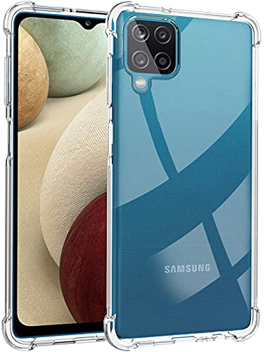 CoolGadget Transparente Hülle für Samsung Galaxy A12/M12 Stoßfest | Robustes Clear Case, stoßdämpfende Ecken, rutschfester Grip, kratzfeste klare Rückseite