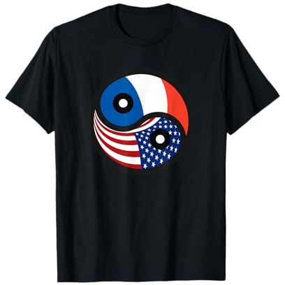 Amitié franco-américaine, États-Unis USA et France drapeau T-Shirt