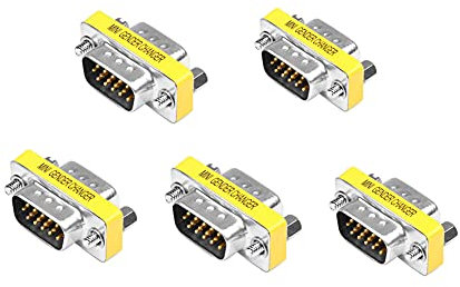 LNHCAW vga to vga 15 vga Connector、Null Modem Adapter Male to Male、Male to Female、vga Female to Female Adapter Extender Dual vga Adapter for 2 Monitors(5, Male to Male)