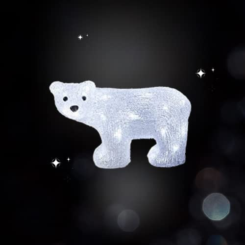 Marco Paul großer LED-Eisbär, Weihnachtsdekoration, batteriebetrieben, beleuchtet, Ornament mit Auto-Timer, langlebig, für drinnen und draußen, saisonale Urlaubsdekoration für Zuhause