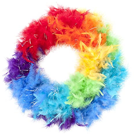 Bock op Kölle Federboa 180cm mit Glitzer, 20er Jahre Kostüm, Gala, Mottopartys, Karneval, Bastelmaterial (Bunt)