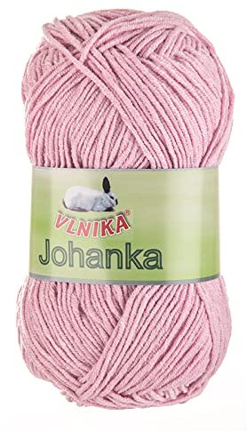 50g Strickgarn Johanka Strick-Wolle Handstrickgarn Klassikgarn Sommergarn Farbwahl, Farbe:070 rosa
