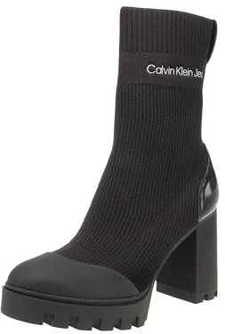 Calvin Klein Jeans Stivali Mezza Gamba Donna Platform Maglia, Nero (Triple Black), 40 EU