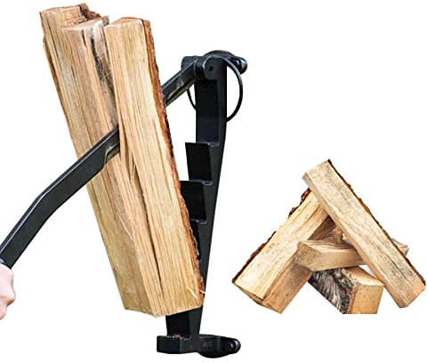 Firewood Kindling Splitter with Screws,maxant Wall Mounted Kindling Splitter for Wood Cast Iron Manual Log Splitter Hand Sturdy Firewood Cutter for Indoor Outdoor