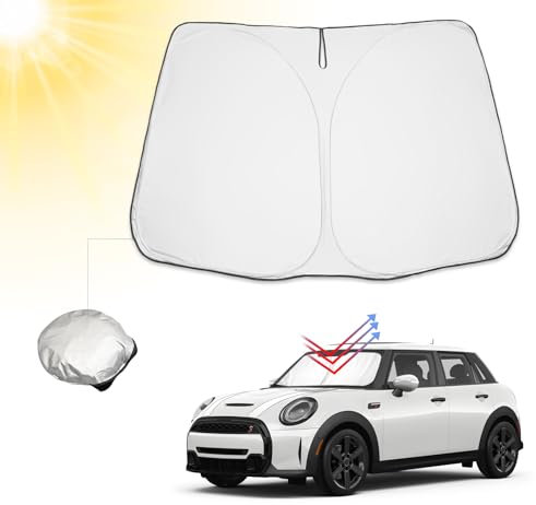 BIBIBO Mini Cooper F55 - Parasol para Coche con Mini Cooper F55 / F56 2015-2024, protección Solar para Coche, Calidad certificada, Cubierta de Parabrisas Frontal, Plegable, con protección UV
