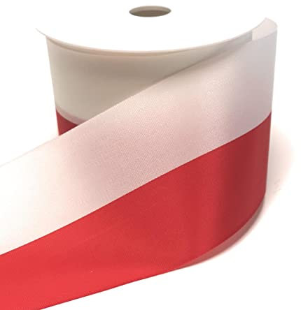 Nationalband 25m x 75mm rot - weiß Vereinsband Ordensband Fanband Dekoband
