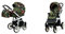 BabyLux Color Lux 2-in-1 Baby Kinderwagen Tief und Kinderwagen mit Zubehör Verstellbar und faltbar Aluminiumkonstruktion Wasserdichte Nicht abnehmbare Räder Roses With Tulips On Black White Frame