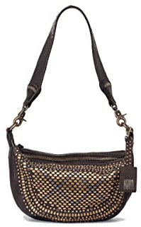 Biba Tasche für Damen aus echtem Leder, Schultertasche Heritage Lovington LOT2L, Kurzer und langer Griff, Reißverschluss, Echtes Rindsleder, Khaki-Farbe