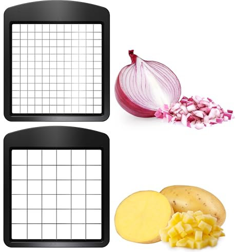 Fullstar Klingenersatzset nur für Gemüseschneider - 2-teiliges Einsatz-Set für Gemüsezerkleinerer - große Würfel für Kartoffeln, Äpfel, Birnen & kleine Würfel für Zwiebeln, Tomaten