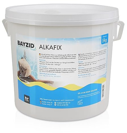 Höfer Chemie 2 X 5 kg BAYZID® Alkafix - Augmentation Rapide et Efficace de l’Alcalinité (TA) pour Piscines, Stabilisation du pH, Doux pour la Peau et Les Yeux