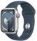 Apple Watch Series 9 GPS + Cellular - 41mm - Boîtier Silver Aluminium - Bracelet Storm Blue Sport Band - S/M