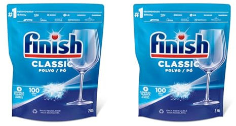 Finish Classic - Detergente para el lavavajillas, en polvo, 2 kg (Paquete de 2)