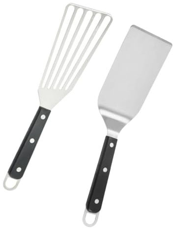 PRETYZOOM 2 Piezas espátula para freír de acero inoxidable stainless steel utensilios cocina acero inoxidable espátula flexible Ranurada pescado turner pala de pescado suministros de cocina