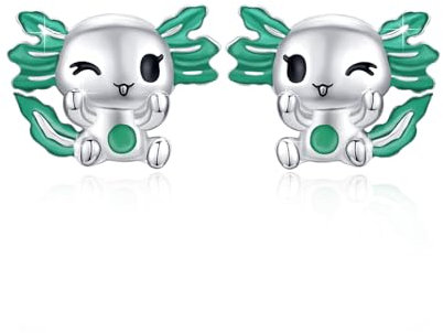 925 Sterling Silber Axolotl Ohrringe Süße Tier Hypoallergen Mädchen Ohrstecker Geschenke für Damen Teenager Mädchen