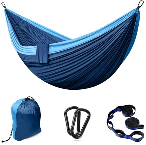 Hängematte Outdoor Camping Hängematten 2 Personen 300 x 200 cm Ultraleicht Tragbar Reise Hängematte bis 300 kg Tragfähigkeit Garten Strand Doppelhängematte Fallschirm Nylon Atmungsaktiv Hammock