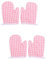 Garneck 4 Pcs Pink Polyester Kids Oven Mitts Potholders Hand Gloves Microwave Gloves Kitchen Mitts for Toddlers