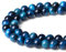 XIANNVXI 8mm Naturstein Tigerauge Blaue Perlen zum Auffädeln mit Loch Runde Kristalle Edelsteine zum Auffädeln Perlen für Armbänder Ketten DIY Schmuck Basteln (ca. 47 Stück)