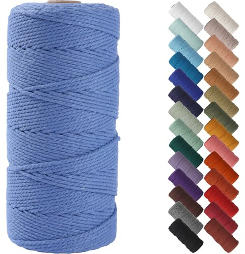 NOANTA Ocean - Cordoncino macramè da 2 mm x 200 metri, filo di cotone macramè, colorato per appendere alla parete, ganci per piante, artigianato, lavoro a maglia