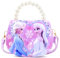 Handtasche Mädchen, Elsa Tasche Mädchen Eiskönigin umhängetasche Kinder Mädchen Kinderhandtasche Frozen Cartoon Kindertasche mit Verstellbarem Gurt, Geschenke für Mädchen