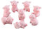 Morofme 8pcs Miniatur Schwein Figuren, Schwein Kuchen Cupcake Topper, Schwein Cerdo Charaktere Mini Spielzeug, Schwein Kuchen Dekorationen für Kinder Geburtstag Baby Dusche Schwein Thema