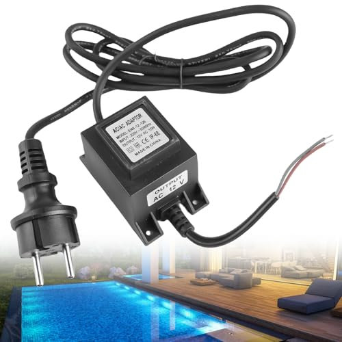 Trasformatore LED da 12 V, AC/AC, alimentatore esterno, trasformatore da 220 V, trasformatore da piscina 12 V, spina esterna, trasformatore IP68, adattatore di rete universale per illuminazione a LED