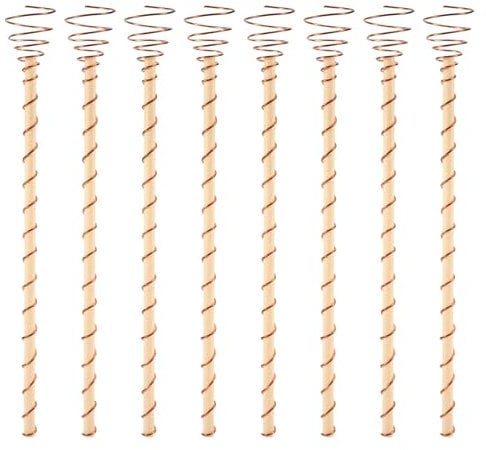8pcs Electroculture Plant Stakes, Long Copper Rods for Garden Growing Electro Culture Antenna Wrapped with Copper Wire for Accelerated Growing Fruit Vegetables Yard Garden Plants