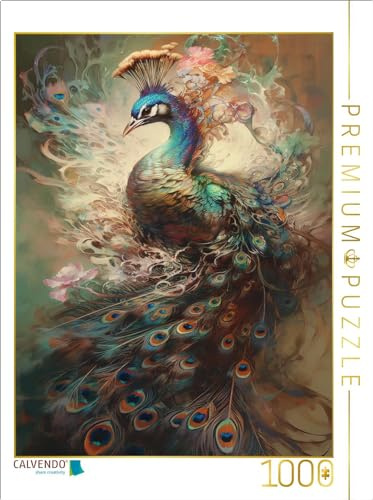 CALVENDO Puzzle EIN Motiv aus dem Kalender Malerische Pfaue | 1000 Teile Lege-Größe 64 x 48 cm Foto-Puzzle für glückliche Stunden