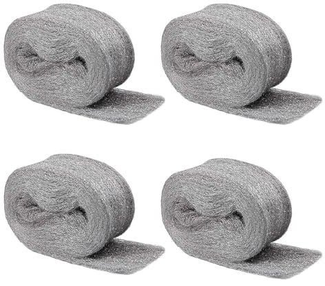 Oenothera 4 Pieces Steel Wool Mice, 15M Ultra Fine 000 Steel Wool, Wire Wool Gaps Blocker for Keeps Mice & Rodents Away
