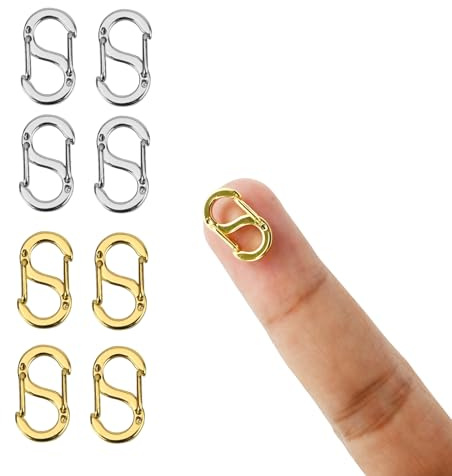 8Pcs Double Opening Necklace Clasp, Stainless Steel Double Lobster Clasps and Closures, Gold Necklace Claw Clasps Connector, Silver Mini Bracelet Clasps Replacement, Jewelry Making Shortener for DIY