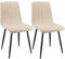 ANVOFONG Esszimmerstühle 2er Set,Küchenstuhl aus Leinenstoff,Polsterstühle mit Eisenfüßen,Stuhl Schlafzimmer,schminkstuhl,Wohnzimmer Stühle-Beige