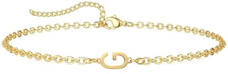 ZENGSING Buchstaben Armbänder Damen Mädchen Brief Initial Armband Einstellbar Elegante Armbänder A-Z Capital Initial Charme Armband Gold Armband Geschenke für Frauen Mädchen (G)
