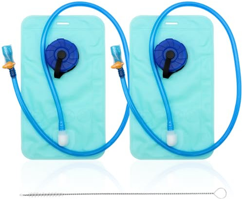 ZYKORT 2 PCS Hydration Bladder, 1 Liter Leakproof Water Reservoir, Outdoor Water Bladder with Straw, Hydration Bladder 1L, Hydration Pack for Hiking, Cycling, Camping, Travel